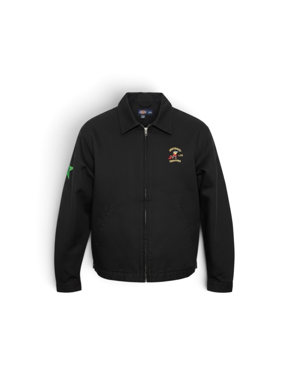 Dickies Black Work Jacket with Skateboard Embroidered Logo 2 XL